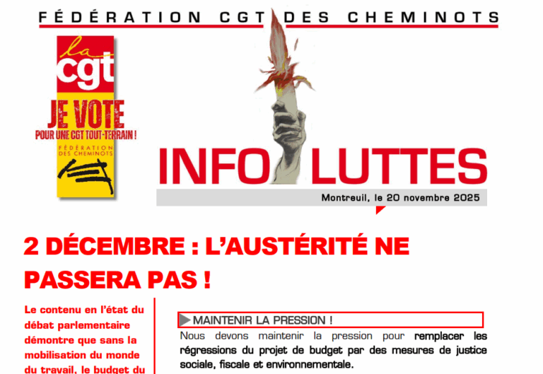 2 décembre: l&rsquo;austérité ne passera pas !