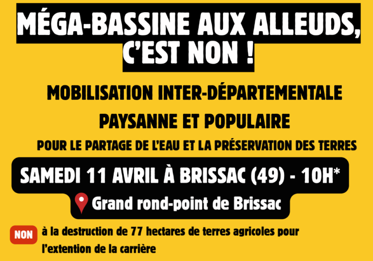Non à l&rsquo;extension de la carrière de sable et au projet de méga-bassine aux alleuds !