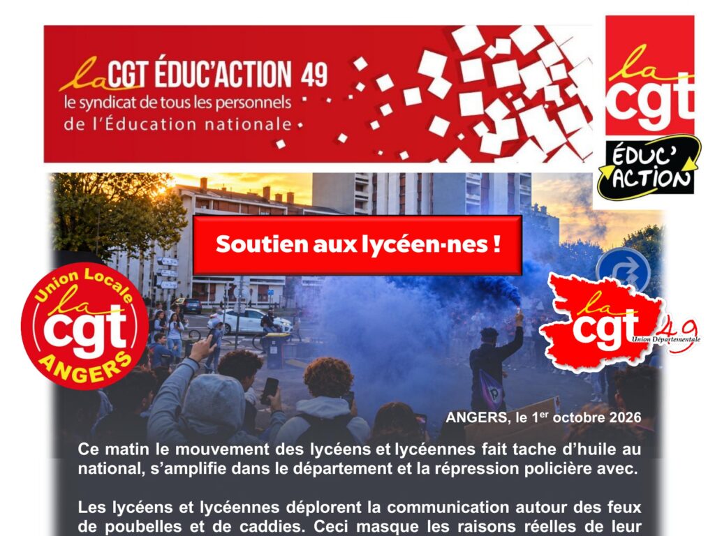 Extrait du tract CGT Educ'action 49 / UL Angers / UD CGT 49