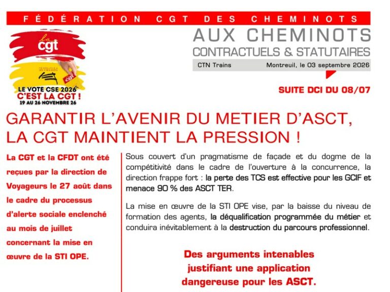 Garantir l’avenir du métier d’ASCT, la CGT maintient la pression !