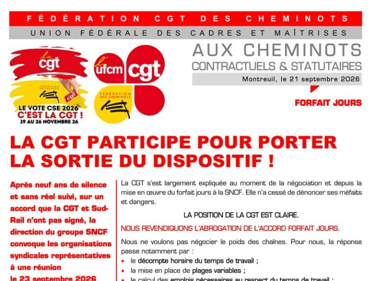 La CGT participe pour porter la sortie du dispositif !